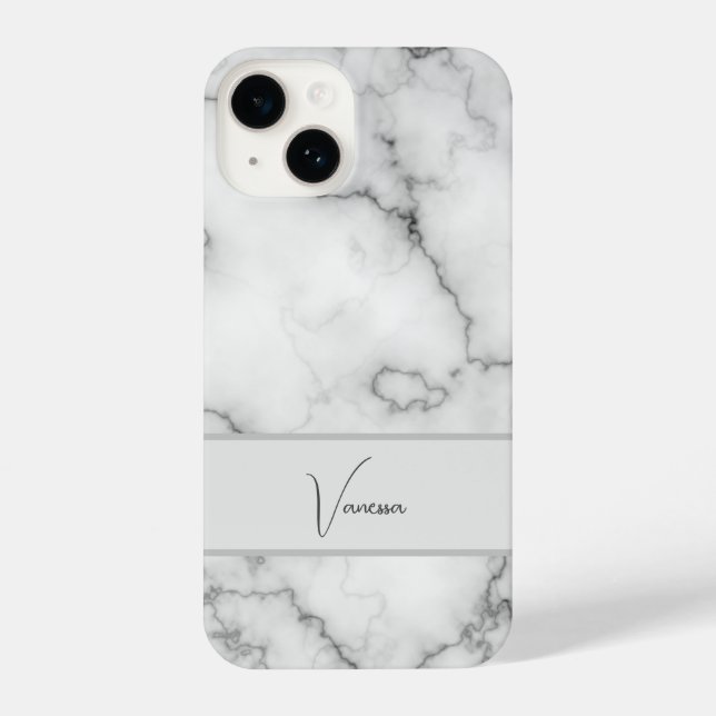 Marble Pattern Personalization iPhone Case (Back)