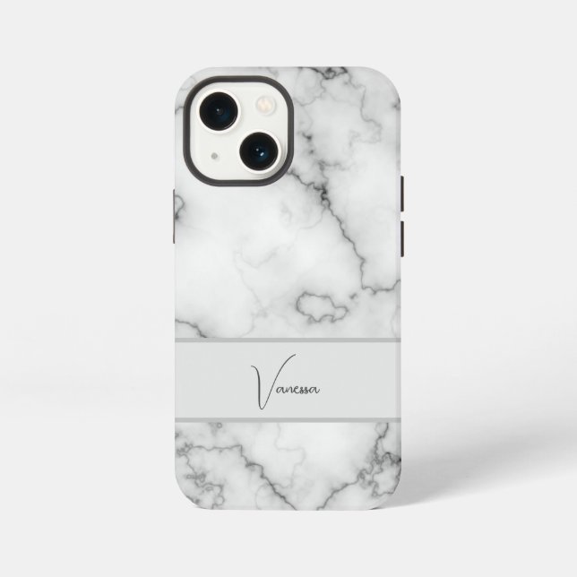 Marble Pattern Personalization iPhone Case (Back)