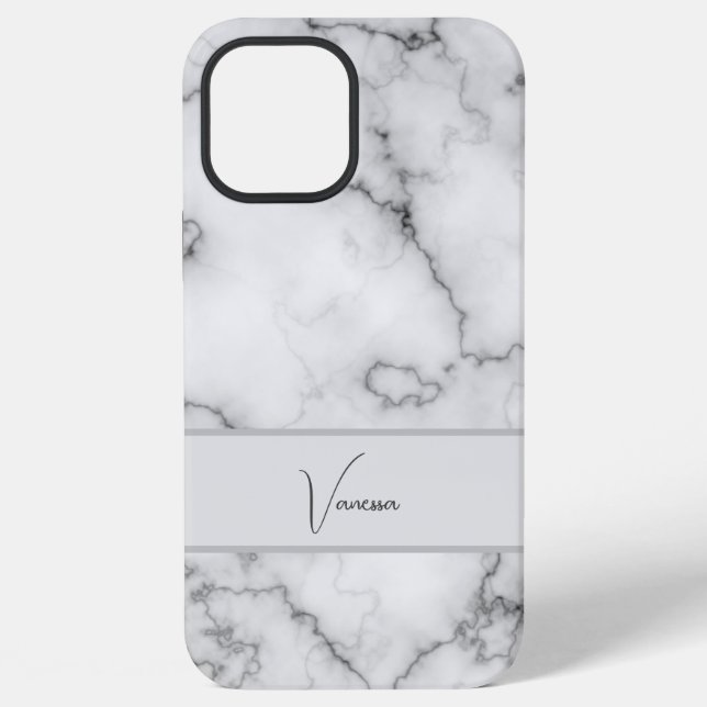 Marble Pattern Personalization iPhone Case (Back)