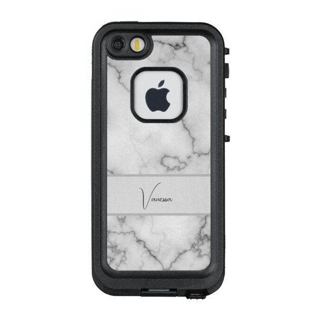 Marble Pattern Personalization LifeProof iPhone Case (Back)