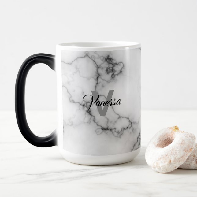 Marble Pattern Personalization Magic Mug (With Donut)