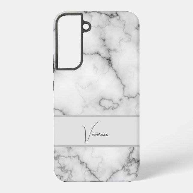 Marble Pattern Personalization Samsung Galaxy S22+ Case (Back)