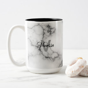 Marble Pattern Personalization Two-Tone Coffee Mug
