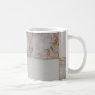 marble pattern white and brown ceramic coffee mug