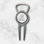 Marble Personalized Groomsman's Name and Monogram Divot Tool<br><div class="desc">Elegant Black and White Personalized Groomsman Gifts featuring personalized monogram in grey elegant script font style with groomsman's name and title in classic serif font style on white marble background. Also perfect for best man, father of the bride, bridesmaid, maid of honour, flower girl, mother of the bride and more....</div>