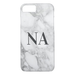 Marble personalized initial monogram Case-Mate iPhone case