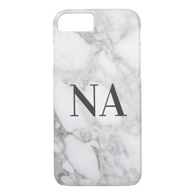 Marble personalized initial monogram Case-Mate iPhone case (Back)