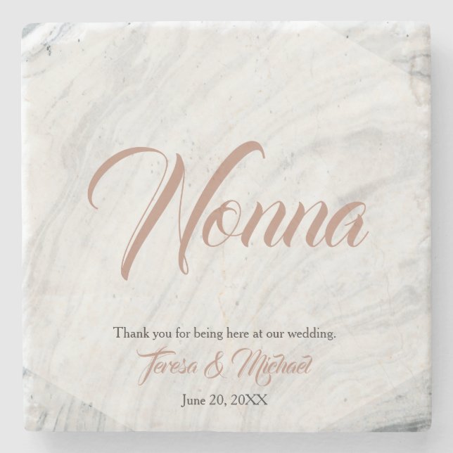 Marble, Personalized place card Stone Coaster (Front)