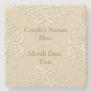 Marble Personalized Wedding Coasters