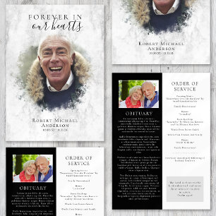 Marble Photo Funeral Program