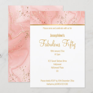 MARBLE PINK ABSTRACT GOLD CUSTOM INVITATION