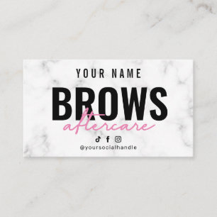 Marble Pink Brows Aftercare Card