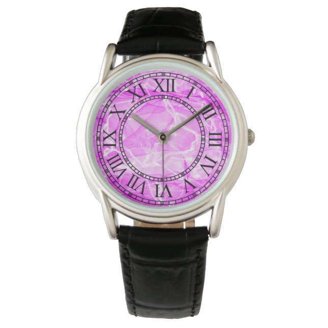 Marble Pink Digital Paper Watch (Front)