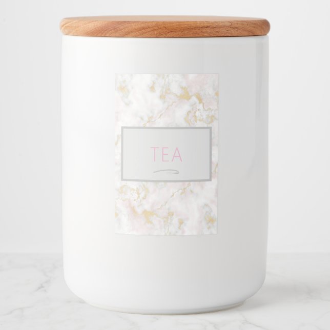 Marble Pink Gold Label Organized Kitchen (Front)