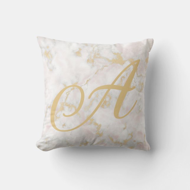 Marble Pink Gold Pattern Pillow Accessory (Front)