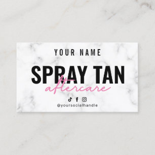 Marble Pink Spray Tan Aftercare Card