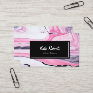 Marble pink white black business card   creatives