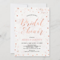 Marble & Polka dot, Modern Rose Gold Bridal Shower