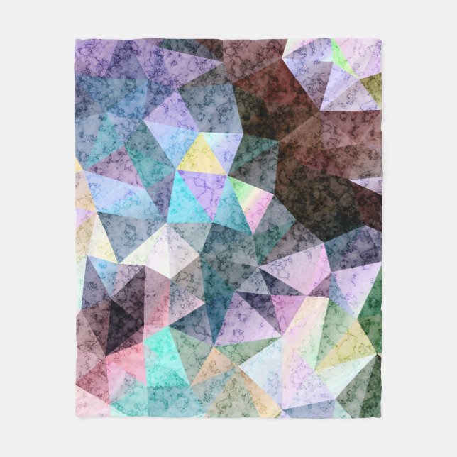Marble polygonal pattern fleece blanket (Front)