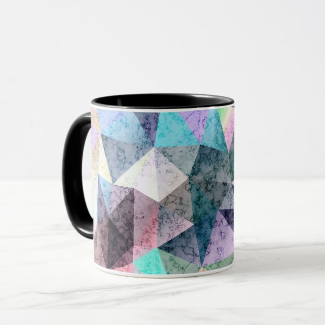 Marble polygonal pattern mug (Front Left)