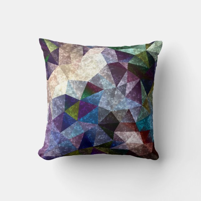 Marble polygonal pattern throw pillow (Front)