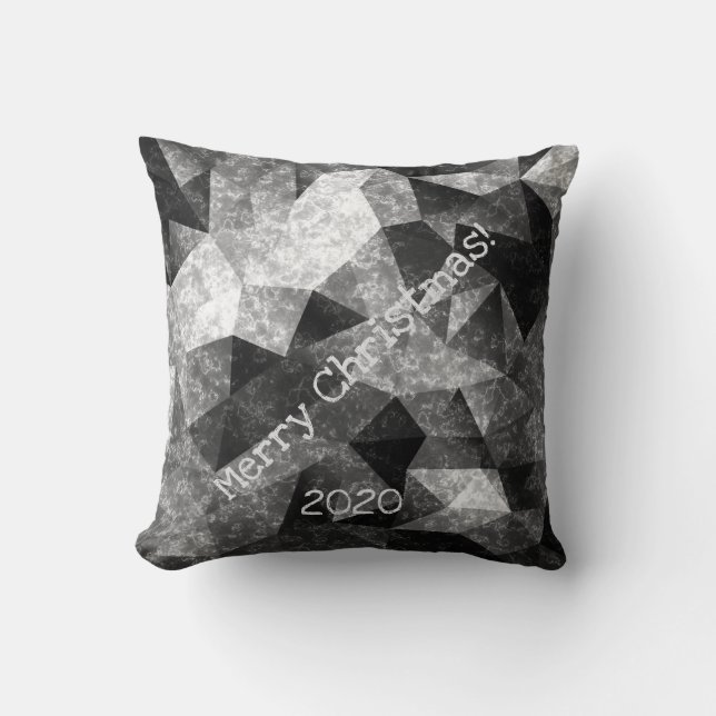 Marble polygonal pattern throw pillow (Front)