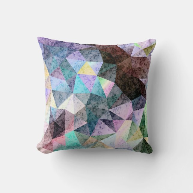 Marble polygonal pattern throw pillow (Front)