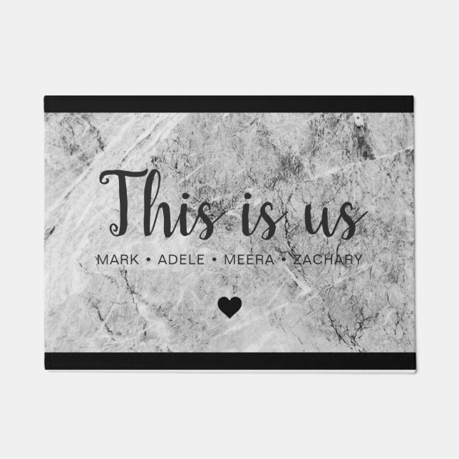 Marble Print This Is Us Heart Doormat (Front)