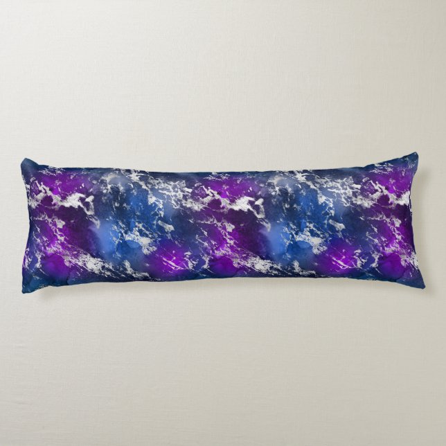 Marble Purple Blue White Body Pillow (Back)