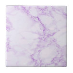 Marble purple violet white tile<br><div class="desc">Elegant  and trendy ultra violet,  lavender colored faux marble print.</div>