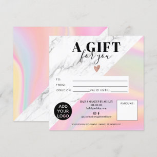 Marble rainbow block square gift certificate logo