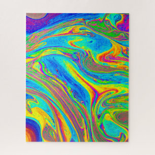 Marble Rainbow Swirls Bright and Beautiful Jigsaw Puzzle