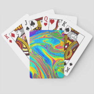 Marble Rainbow Swirls Bright and Beautiful Playing Cards