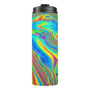 Marble Rainbow Swirls Bright and Beautiful Thermal Tumbler