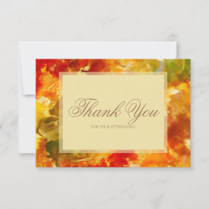 Marble red, orange, gold, yellow thank you card