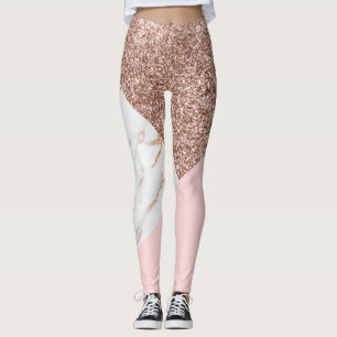 Marble Rose Glitter Leggings