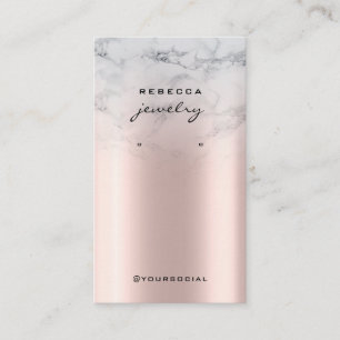Marble Rose Gold Faux Foil Earring display card