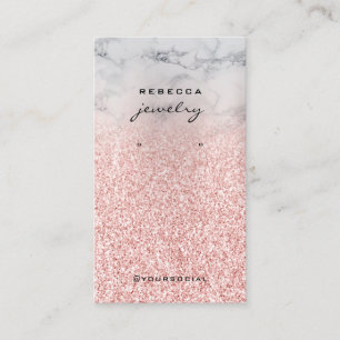 Marble Rose Gold Glitter Earring display card