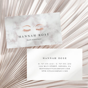 Marble & Rose Gold Lashes & Brows Beauty Business Card