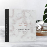 Marble & Rose Gold Lashes & Brows Beauty Logo Binder<br><div class="desc">Keep track of your appointments, customer data and more with this chic binder for aestheticians, makeup artists, brow techs or lash extension specialists. Design features two lines of custom text in charcoal gray lettering on a marble background adorned with a pair of lashes and brows in faux rose gold foil....</div>