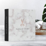 Marble & Rose Gold Scissors Salon Logo Binder<br><div class="desc">Keep track of your appointments, customer data and more with this chic binder for salons and hairstylists. Design features two lines of custom text in charcoal grey lettering on a marble background adorned with a scissors illustration in faux rose gold foil. Add additional custom text to the solid grey spine....</div>