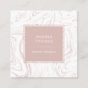 Marble Rose Pink pattern square business card