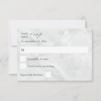 Marble RSVP No Meal Card