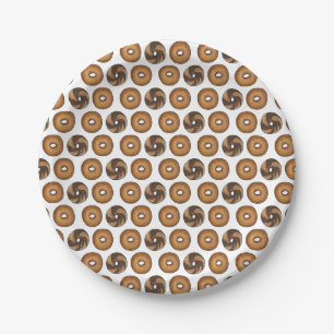 Marble Rye Plain Bagels Breakfast Brunch NYC Deli Paper Plate