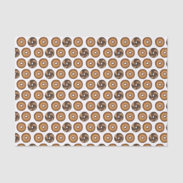 Marble Rye Plain Bagels Breakfast Brunch NYC Deli Tissue Paper (Front)