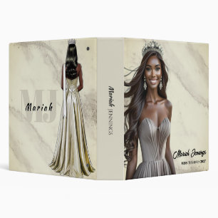 Marble Sand Cutout Pageant Prep Notebook Binder