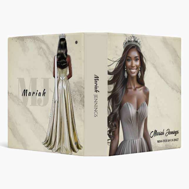 Marble Sand Cutout Pageant Prep Notebook Binder (Background)