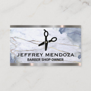 Marble   Scissors    Leather Metal Trim   Business Card