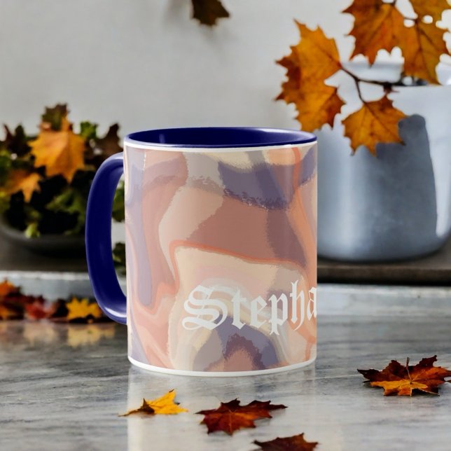 Marble script fall terracotta purple modern  mug (Creator Uploaded)