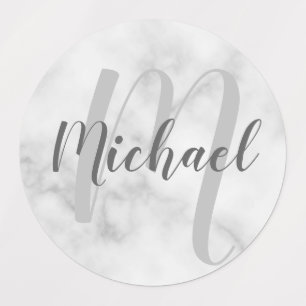 Marble Script Personalized Monogram and Name 